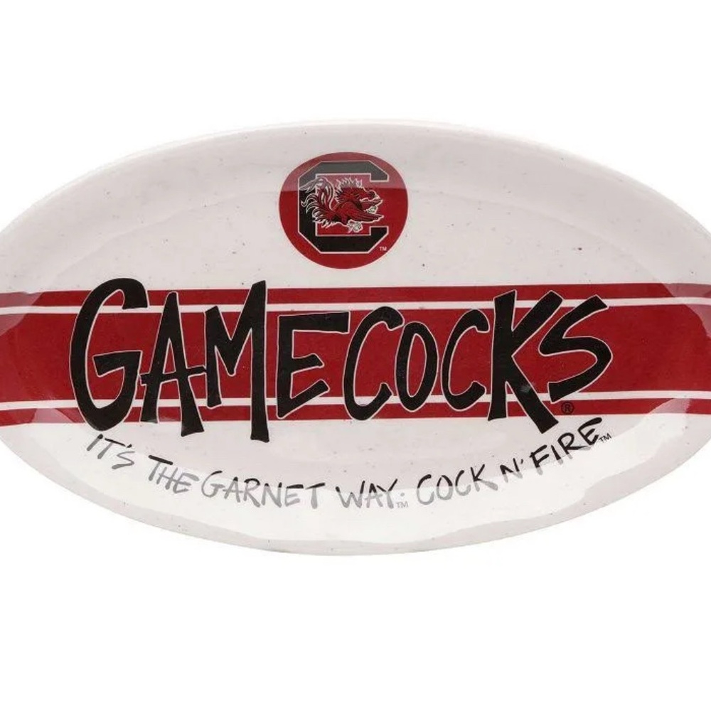 Gamecocks Oval Serving Platter - Red and White